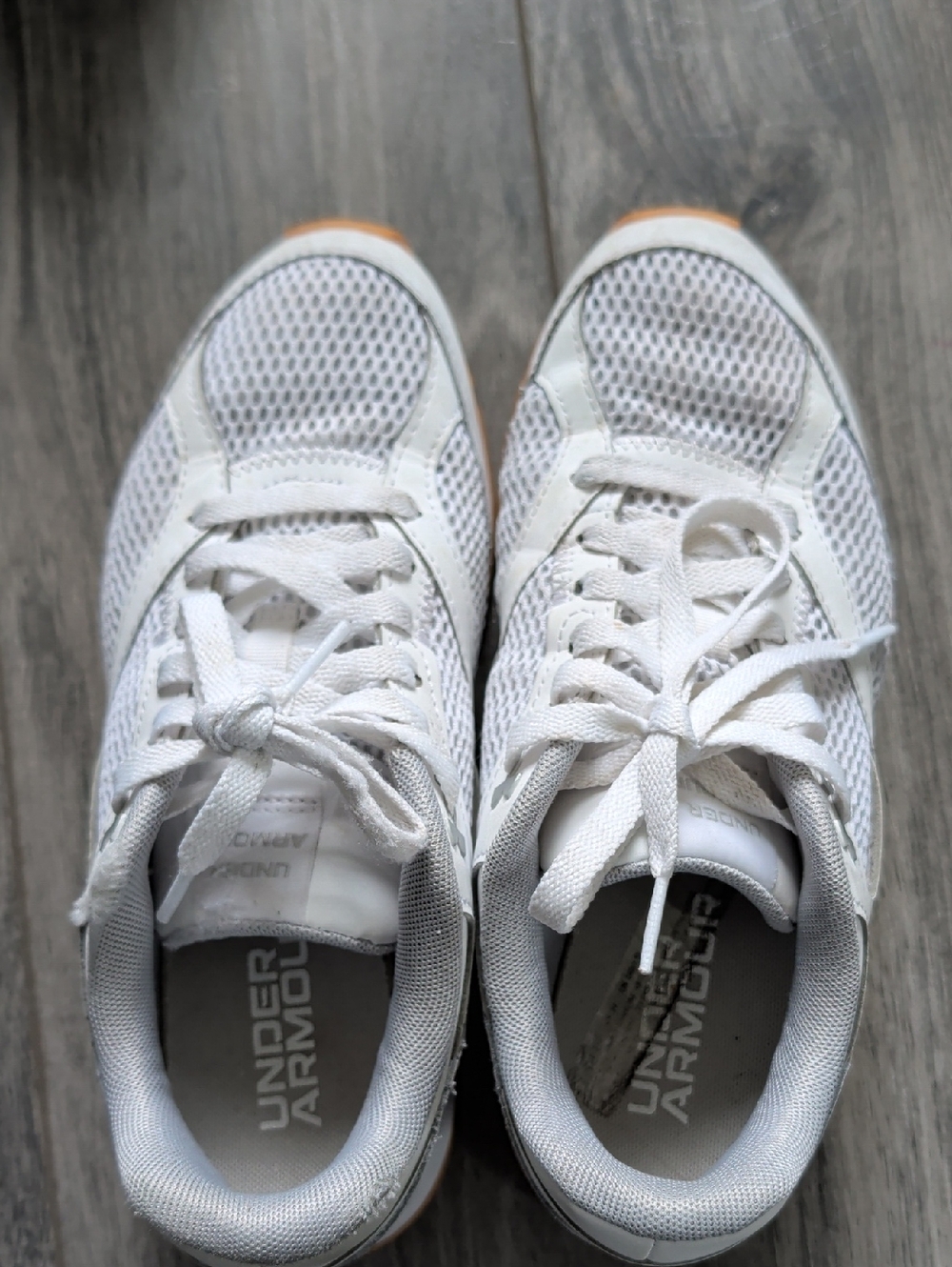 Under Armour White Mesh Running Sneakers